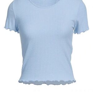 Aeropostale seriously soft shrunken ribbed blue tee shirt